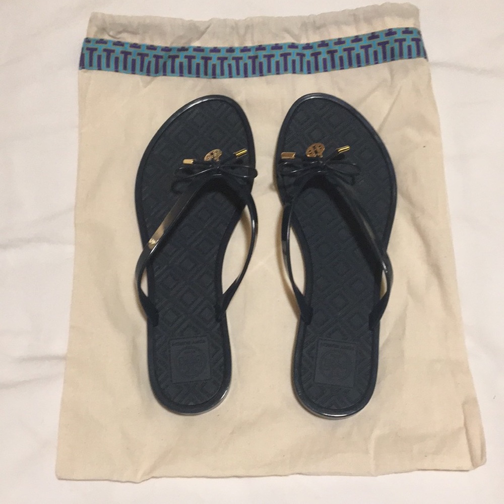 Tory Burch navy flip flop